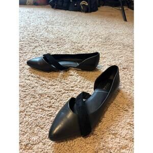 Sava by Anthropologie black leather flats sz 8